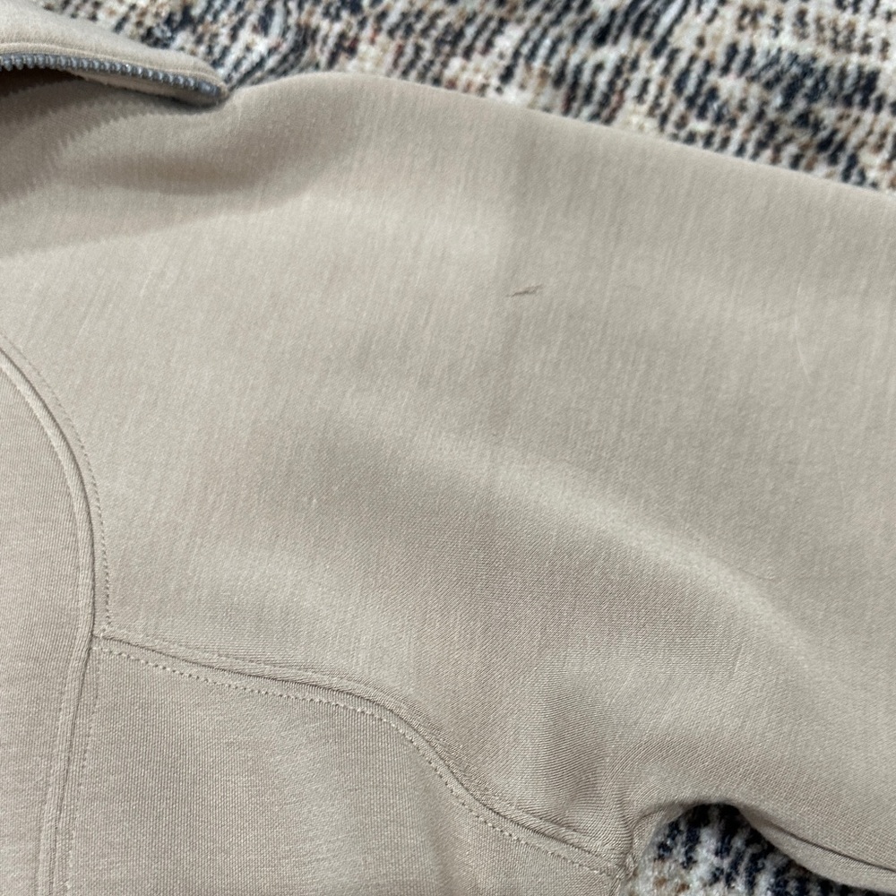 SPANX  Taupe Ashwood 1/2 Zip-Up Sweater Air Essentials - Picture 3 of 5